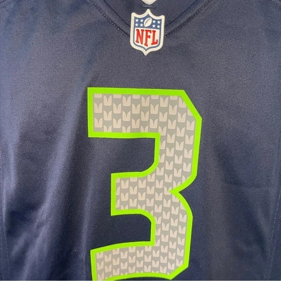 Seattle Seahawks Russell Wilson #3 NFL Nike Navy On Field Game Player Jersey - Picture 6 of 10